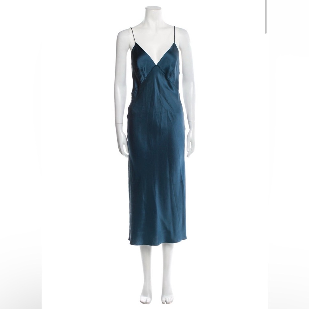 Olivia von Halle Elegant Blue Midi Dress